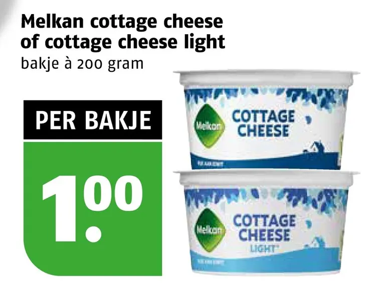 Aanbieding: Cottage cheese of cottage cheese light