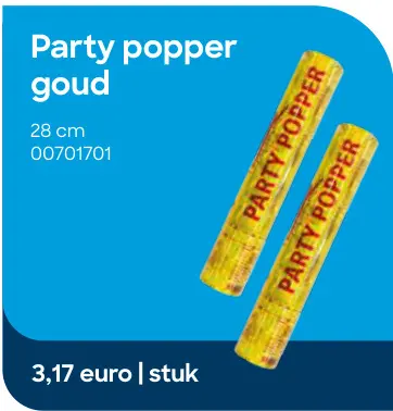 Promotie: Party popper goud
