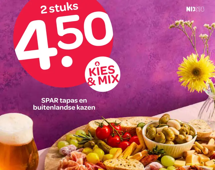 Aanbieding: SPAR tapas en buitenlandse kazen
