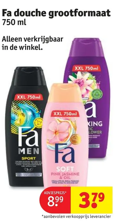 Aanbieding: Fa douche grootformaat