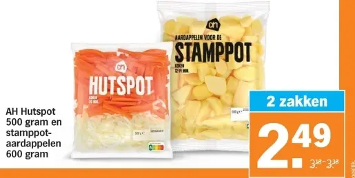 Aanbieding: Hutspot en stamppot aardappelen