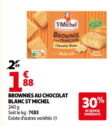 Offre: Brownies au chocolat blanc