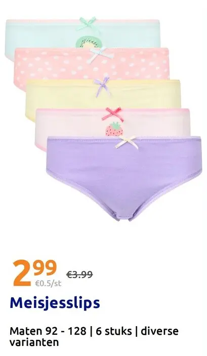 Promotie: Meisjesslips
