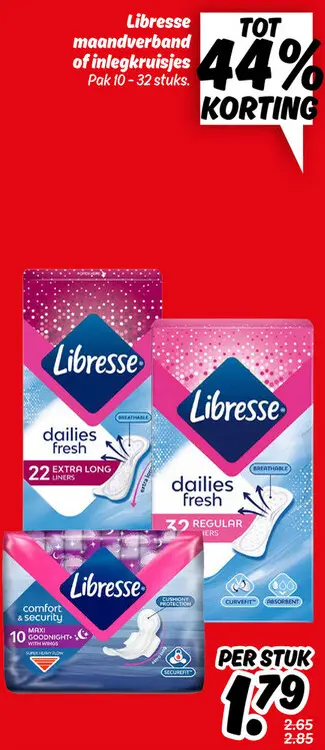 Aanbieding: Libresse maandverband of inlegkruisjes