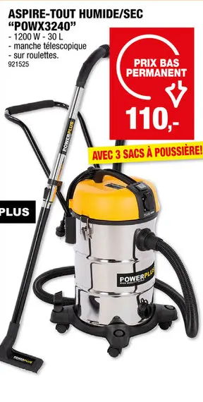 Offre: Aspire-tout humide/sec "powx3240"