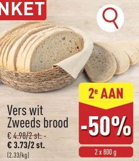 Promotie: Vers wit Zweeds brood