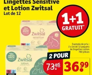 Offre: Lingettes Sensitive et Lotion
