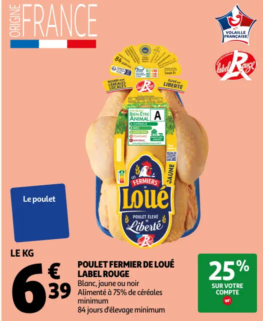 Promotie: Poulet fermier de Loué Label Rouge