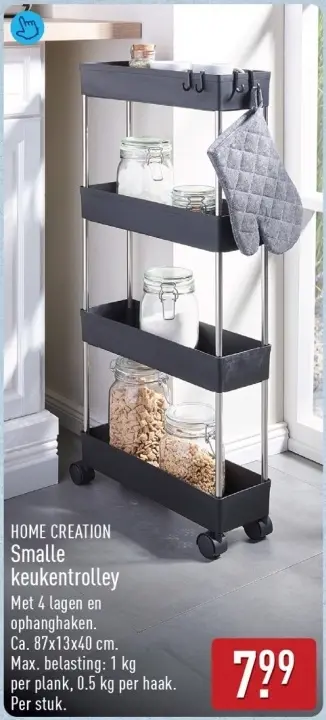 Aanbieding: Smalle keukentrolley