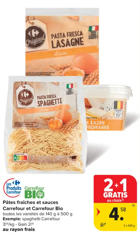 Offre: Pâtes fraîches et sauces