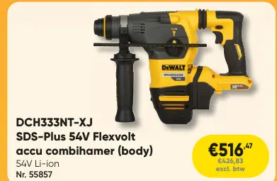 Promotie: SDS-Plus 54V Flexvolt accu combihamer (body)