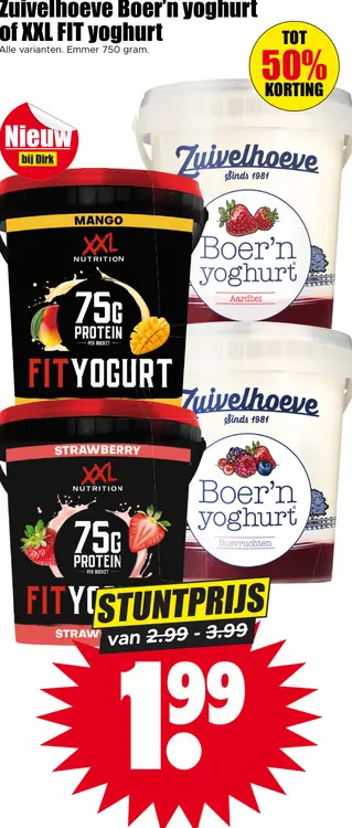 Aanbieding: Boer'n yoghurt of XXL FIT yoghurt