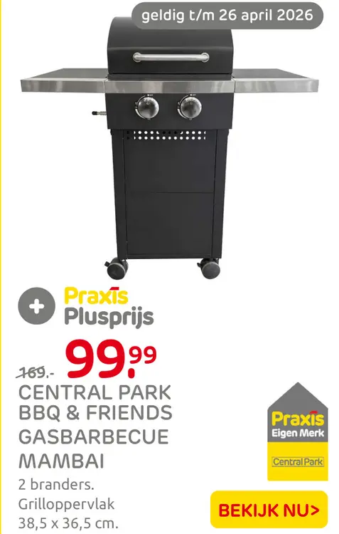 Aanbieding: Central park bbq & friends gasbarbecue mambai