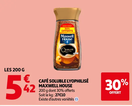 Promotie: Café soluble lyophilisé