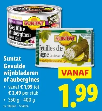 Promotie: Gevulde wijnbladeren of aubergines