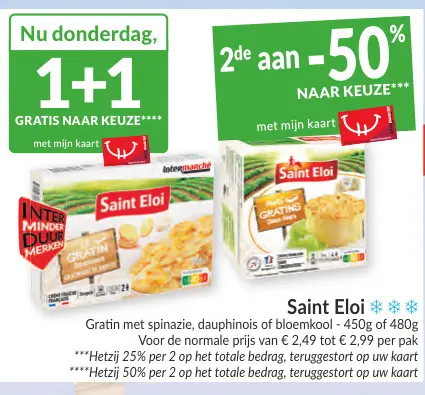 Promotie: Gratin met spinazie, dauphinois of bloemkool