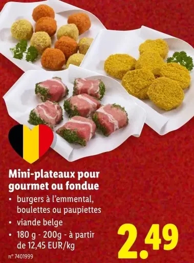 Offre: Mini-plateaux pour gourmet ou fondue