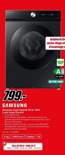 Offre: Lave-linge et sèche-linge