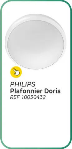 Offre: Plafonnier philips doris blanc petit 6w