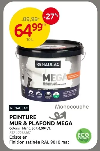 Offre: Peinture mur & plafond mega