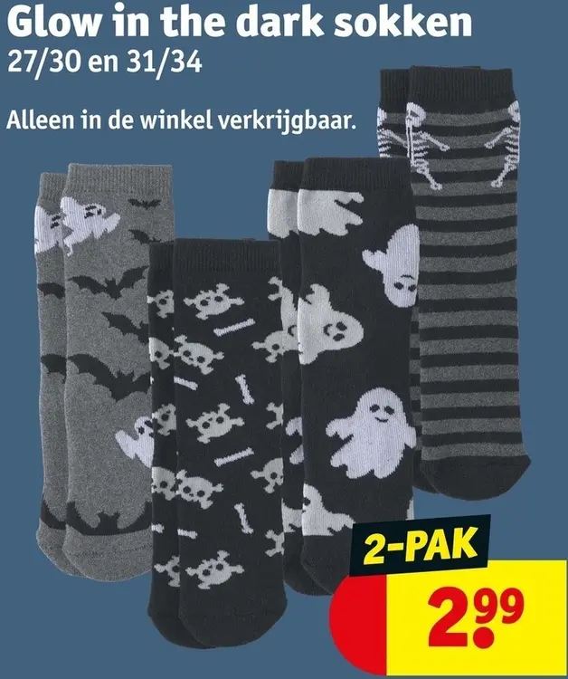 Aanbieding: Glow in the dark sokken