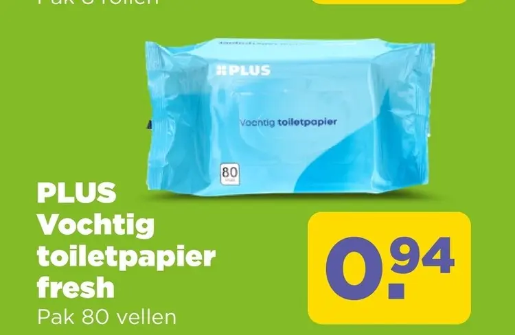 Aanbieding: PLUS Vochtig toiletpapier fresh