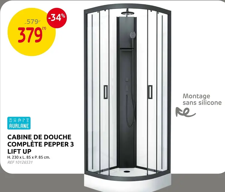 Offre: Cabine de douche complète pepper 3 lift up