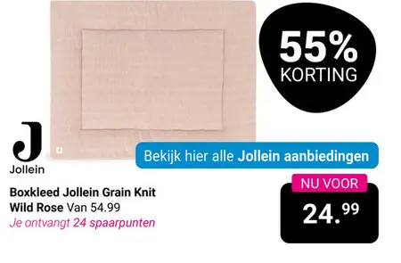Aanbieding: Boxkleed Jollein Grain Knit Wild Rose