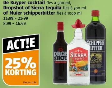 Aanbieding: De Kuyper cocktail, Dropshot, Sierra tequila,