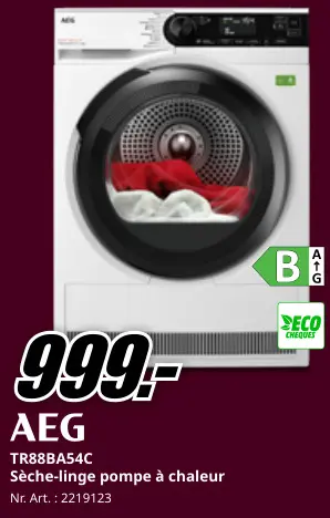 Offre: TR88BA54C Sèche-linge pompe à chaleur