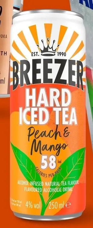 Aanbieding: Breezer Hard Iced Tea Peach & Mango
