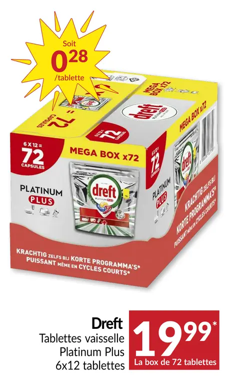 Offre: Tablettes vaisselle Platinum Plus
