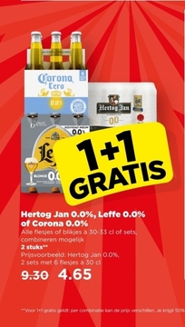 Aanbieding: Hertog Jan 0.0%, Leffe 0.0% of Corona 0.0%