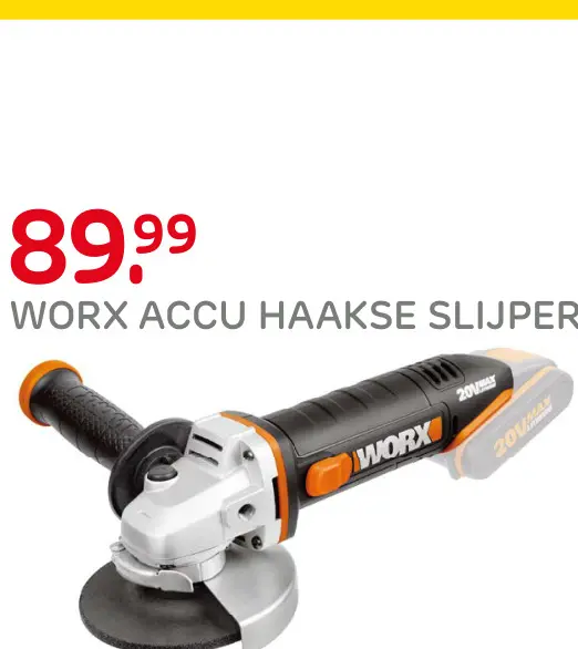 Aanbieding: Worx accu haakse slijper