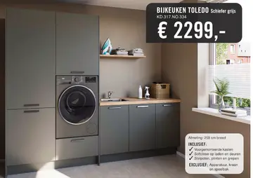 Aanbieding: BIJKEUKEN TOLEDO Schiefer grijs
