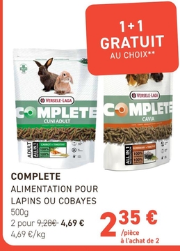 Offre: COMPLETE ALIMENTATION POUR LAPINS OU COBAYES