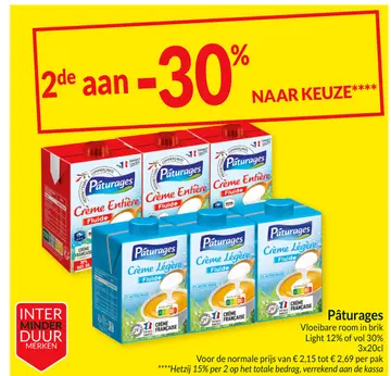 Aanbieding: Pâturages Crème Entière Crème Légère