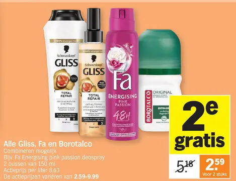 Promotie: Alle Gliss, Fa en Borotalco