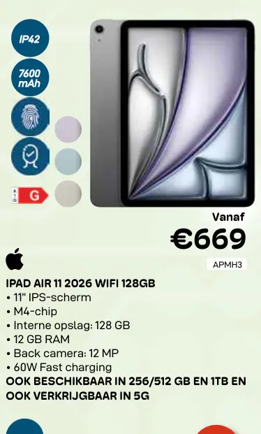 Promotie: Ipad air 11 2026 wifi 128gb