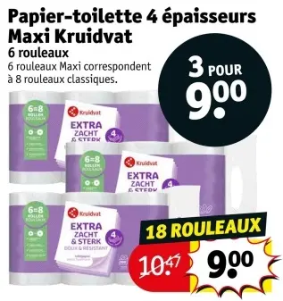 Offre: Papier-toilette 4 épaisseurs Maxi