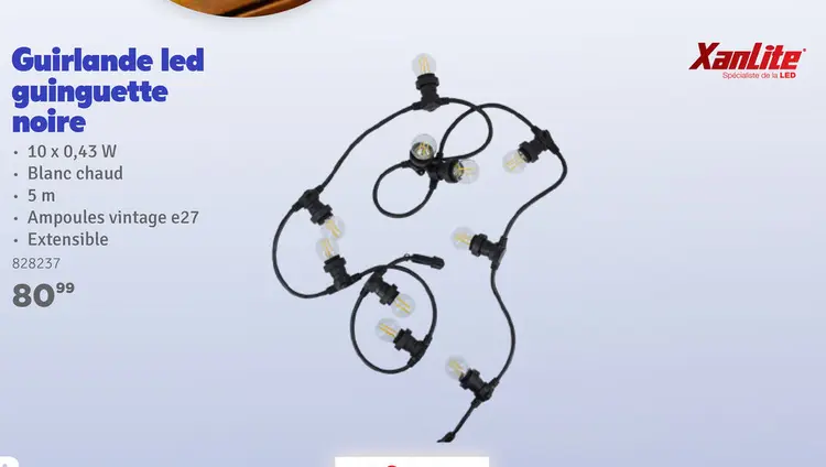 Offre: Guirlande led guinguette noire