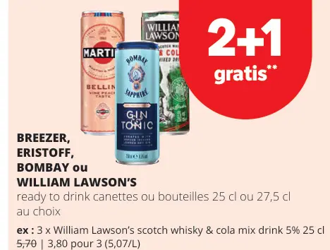 Offre: Ready to drink cans or bottles