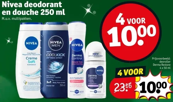 Aanbieding: Nivea deodorant en douche