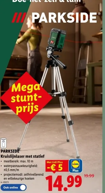 Promotie: Kruislijnlaser met statief