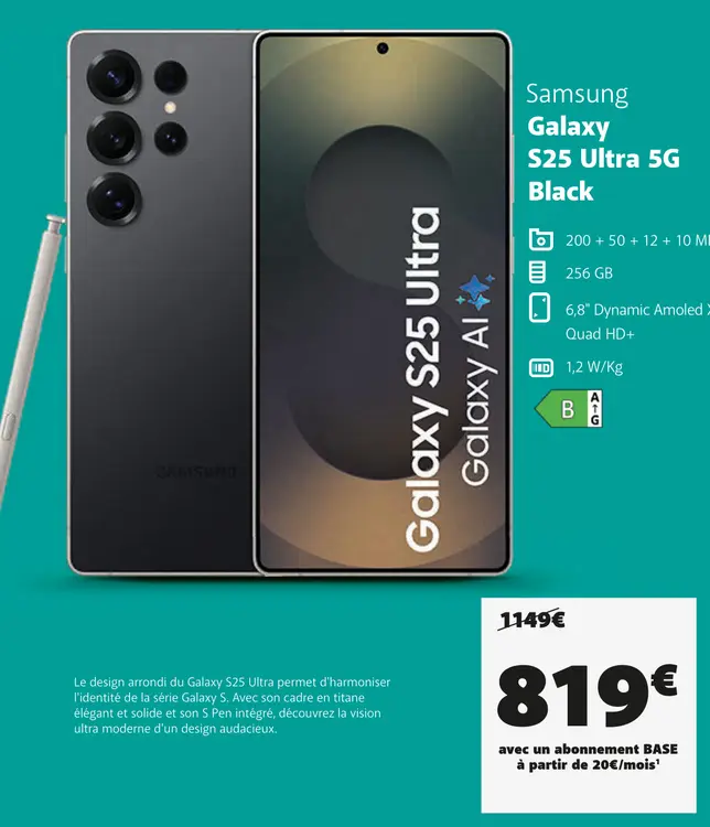 Offre: Galaxy S25 Ultra 5G Black