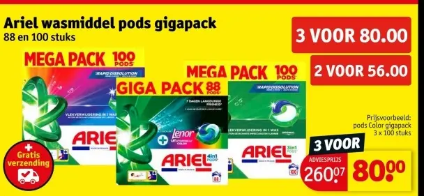 Aanbieding: Ariel wasmiddel pods gigapack