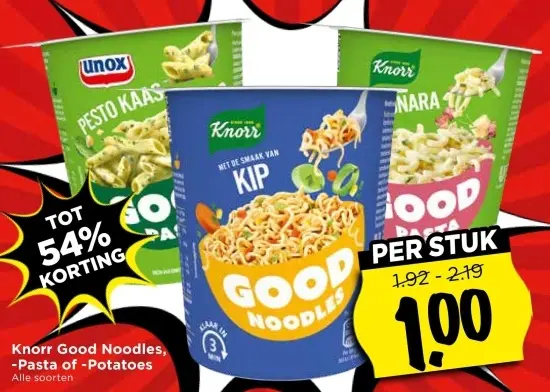 Aanbieding: Good Noodles, -Pasta of -Potatoes