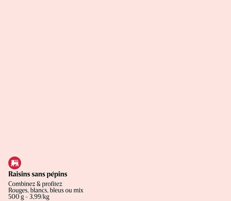 Offre: Raisins sans pépins