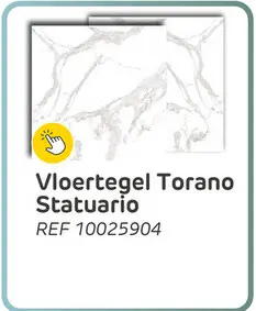 Promotie: Marmerlook tegel - torano statuario - wit - keramiek - satijn - 60x60 cm - 1,44 m²