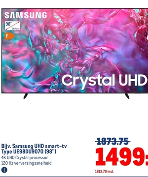 Aanbieding: Samsung UHD smart-tv Type UE98DU9070 (98")